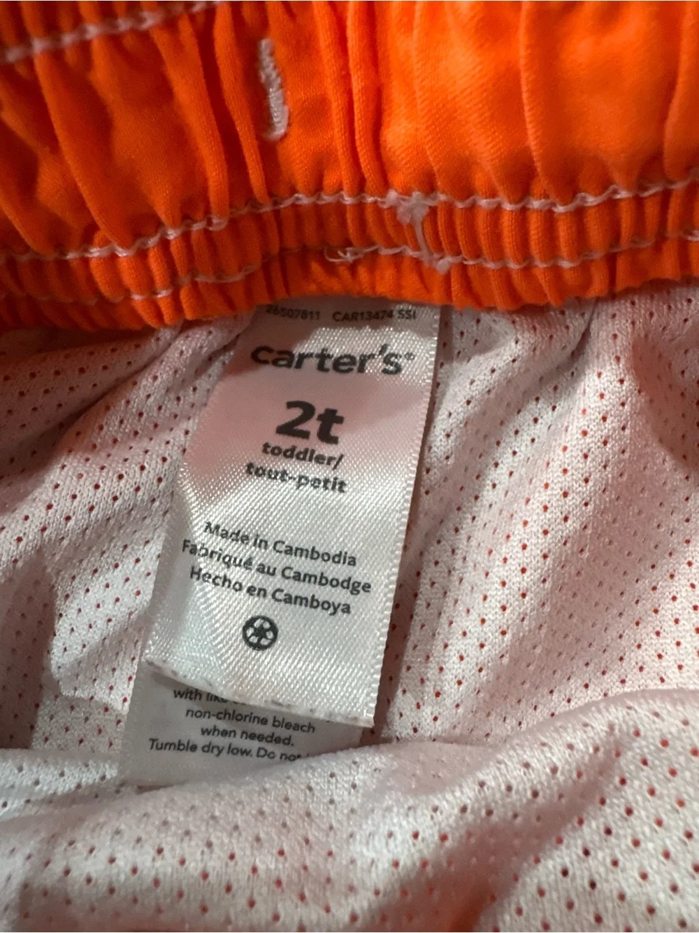 Carter's Orange, Blue & Light Green Boys' Swim Trunks